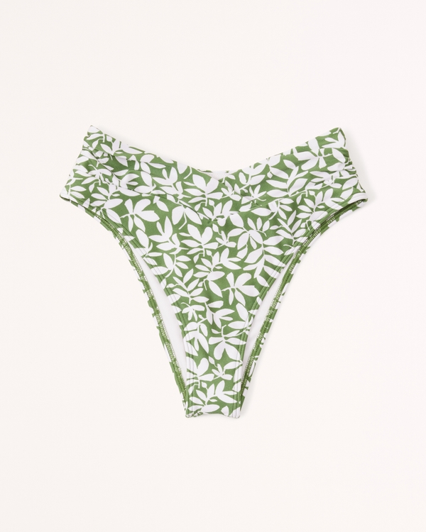 Mid-Rise V-Front Cheeky Bottom, Green Floral