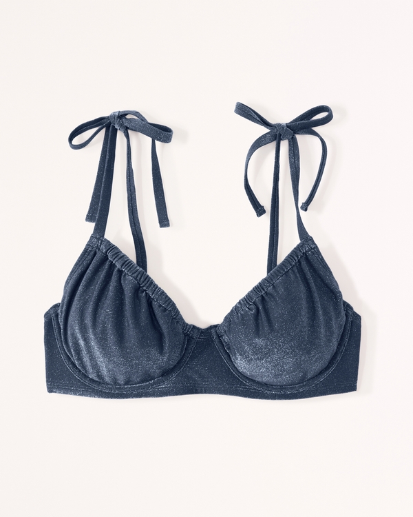 Women's Curve Love Shimmer Tie-Strap Underwire Bikini Top | Women's Swimwear | Abercrombie.com