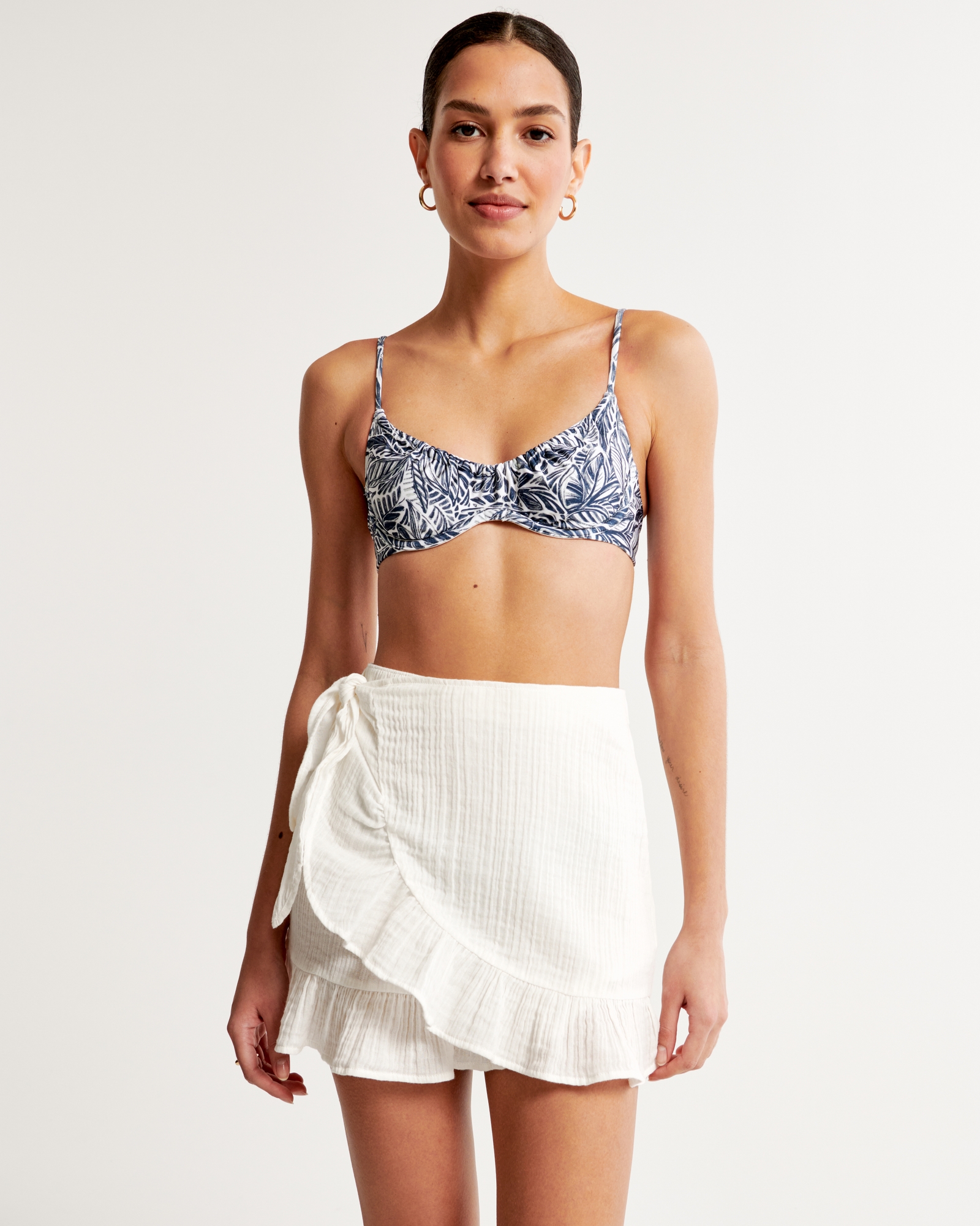 Gauzy Beach Ruffle Skirt Coverup