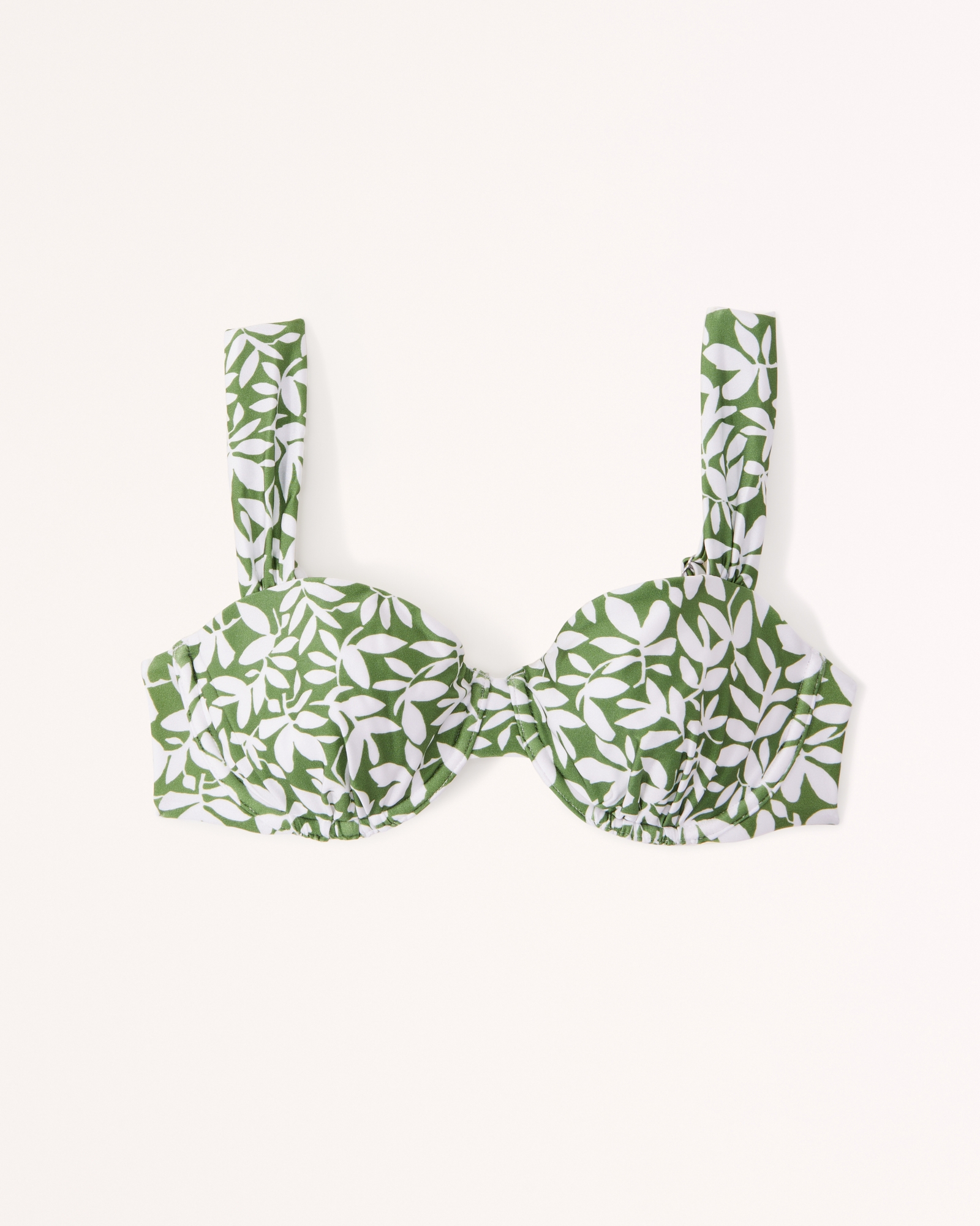 Wide Strap Pleated Underwire Bikini Top