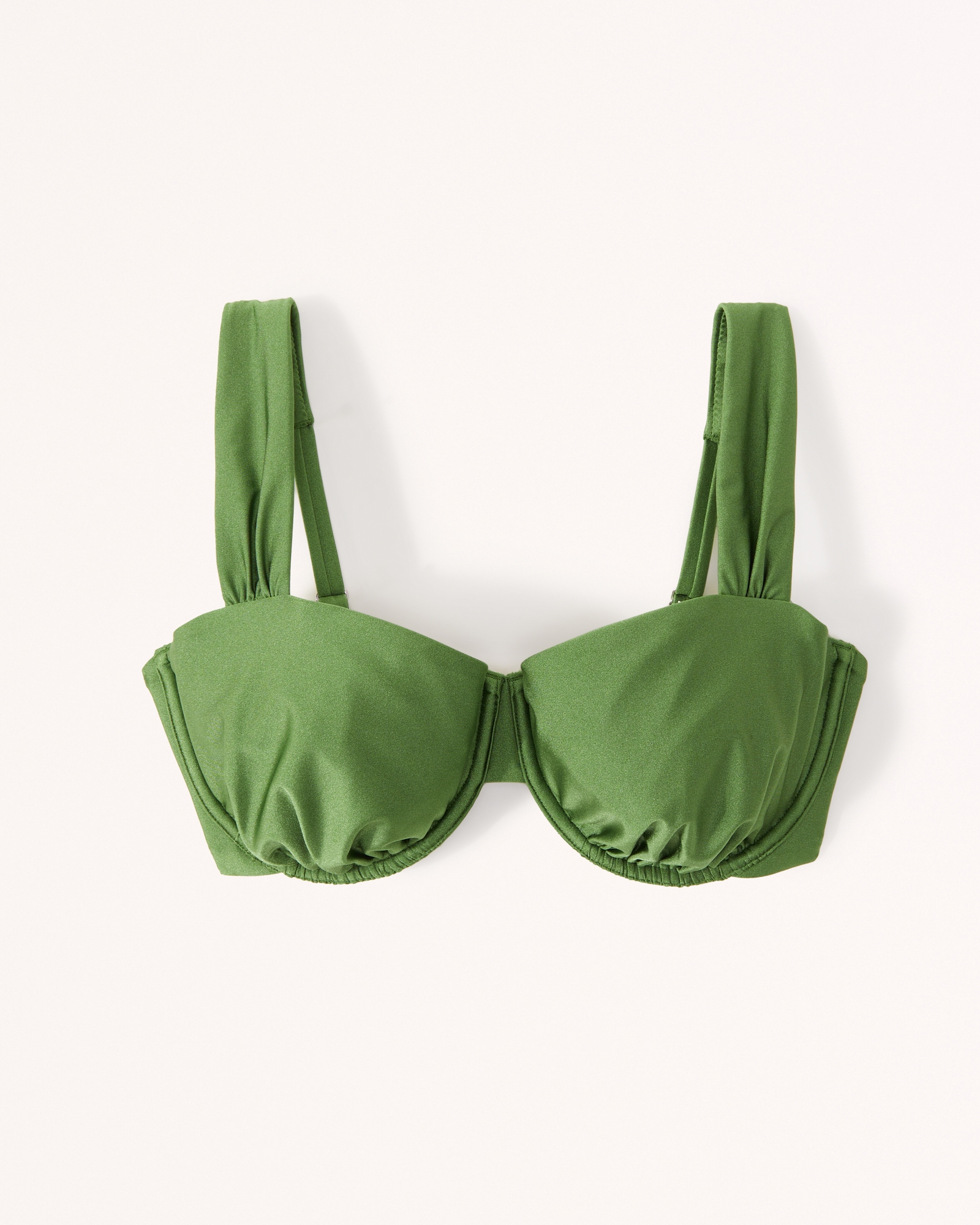 Curve Love Wide Strap Pleated Underwire Bikini Top