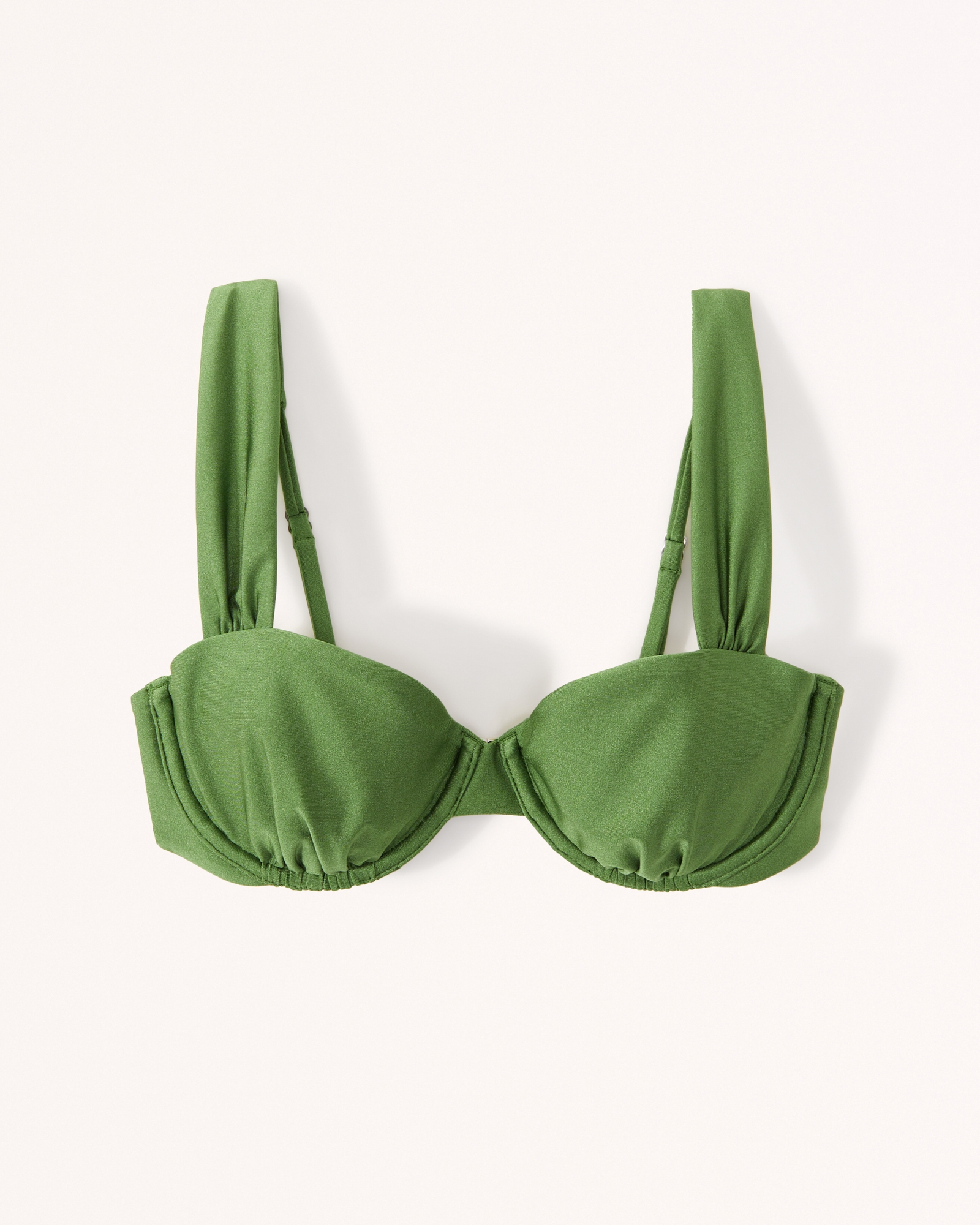 Wide Strap Pleated Underwire Bikini Top