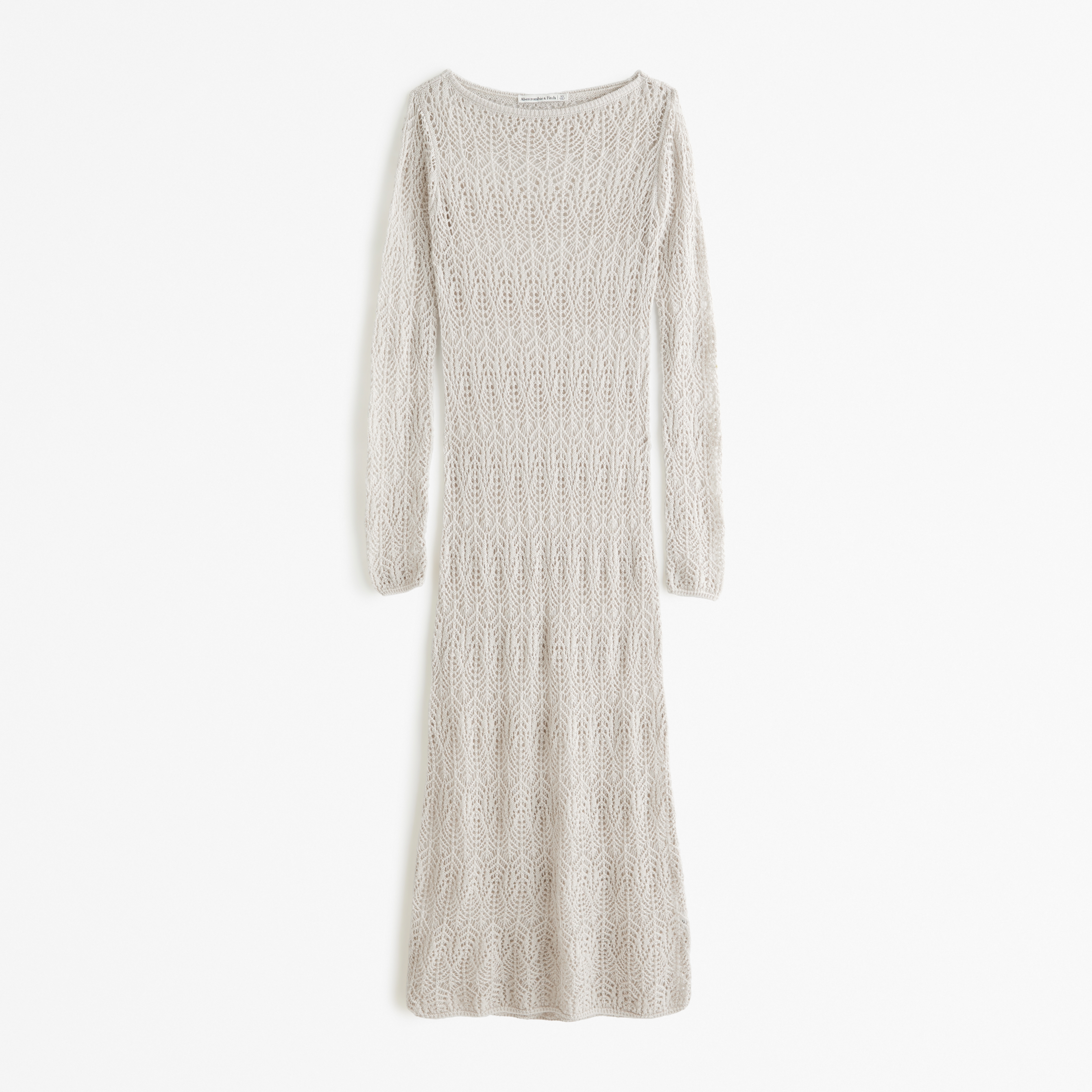 Long-Sleeve Crochet-Style Maxi Dress Coverup