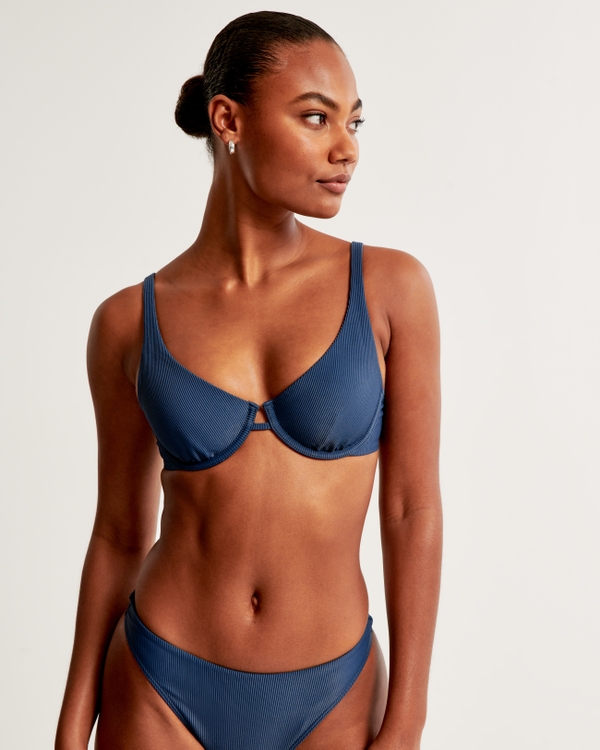 High Apex Underwire Bikini Top, Navy