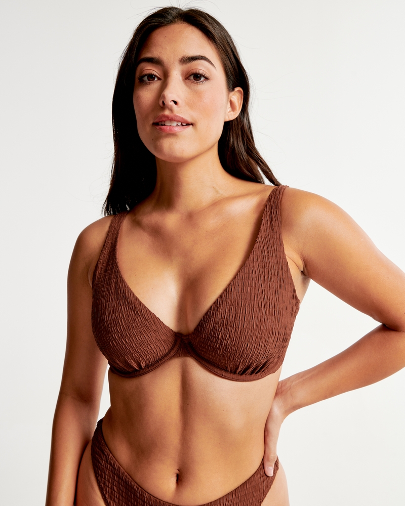 Brown Fuller Bust Seam Underwired Bikini Top