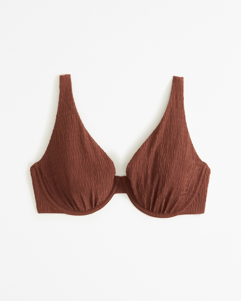 Love & Other Things underwired bra and high waist brief vinyl set in brown