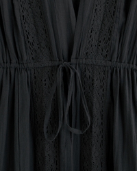 Long-Sleeve Tie-Front Maxi Dress Coverup