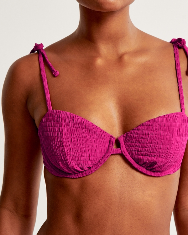 Tie-Strap Underwire Bikini Top, Pink