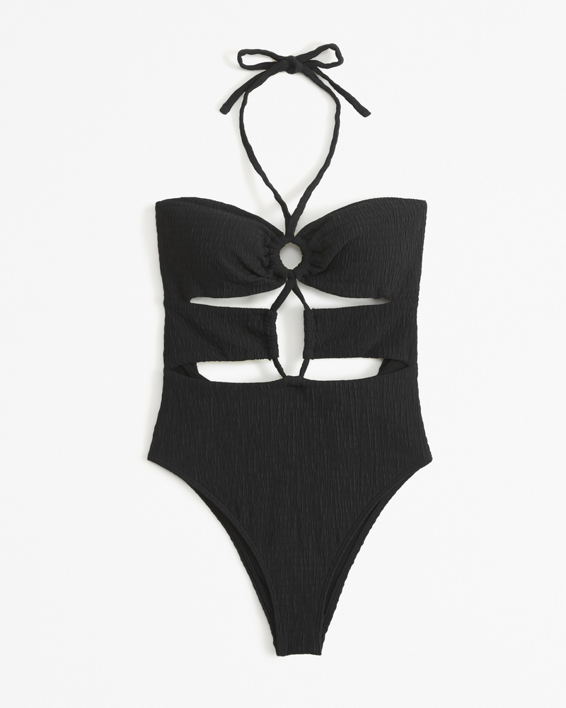 Women's Halter O-Ring One-Piece Swimsuit