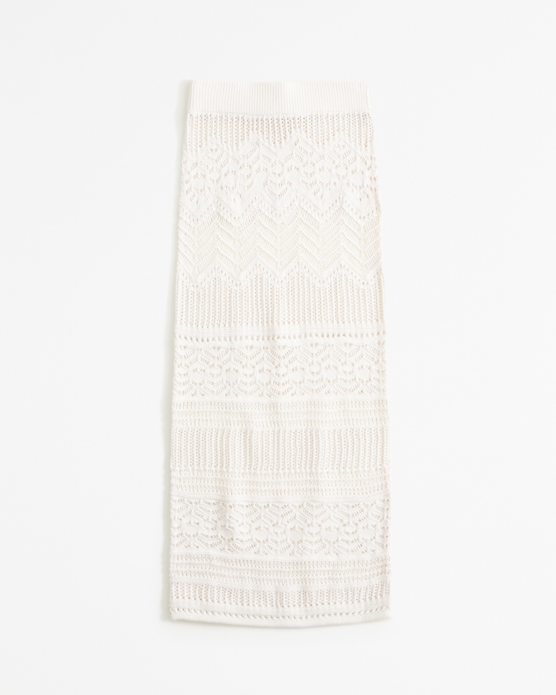 Lucky Brand Women's Cotton Crochet Maxi Skirt