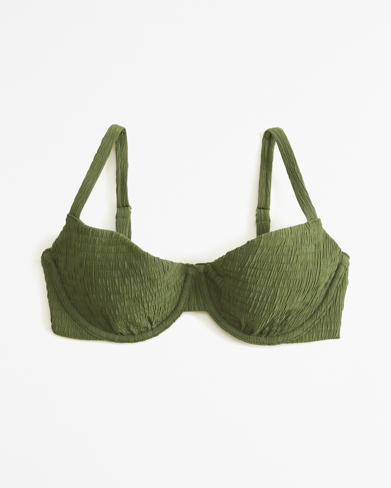 Mujer Top de bikini prolijo con aro interno y estilo noventero Curve Love |  Mujer Trajes de baño | Abercrombie.com