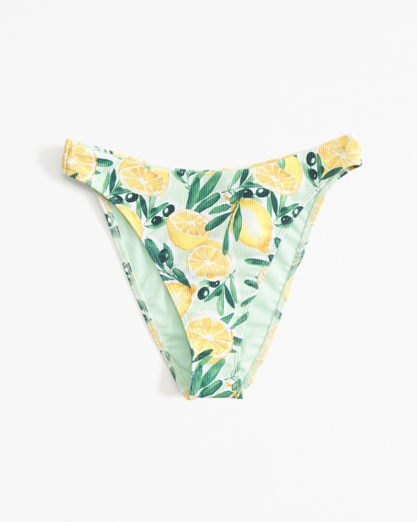 Curve Love Mid-Rise High-Leg Moderate Bottom, Lemon Print view 1