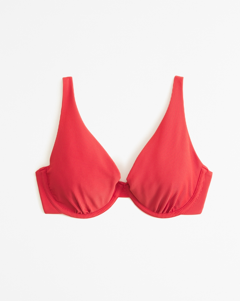 Mujer Top de bikini con aro interno y vértice alto Curve Love | Mujer  Trajes de baño | Abercrombie.com