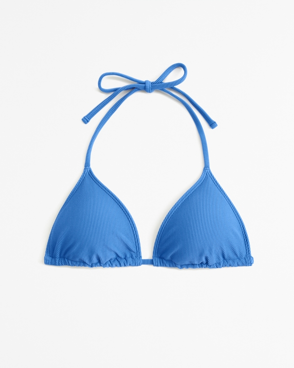 Halter Triangle Bikini Top, Blue