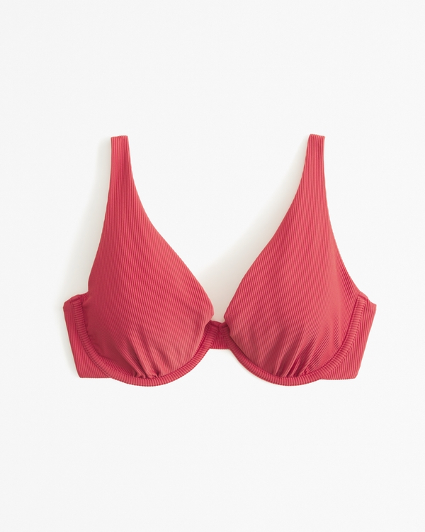Curve Love High Apex Underwire Bikini Top, Red