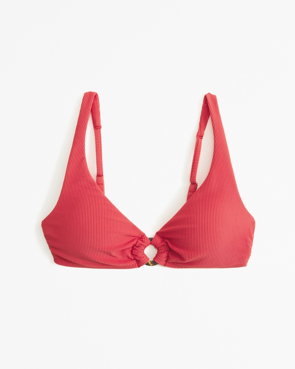 O-Ring Bralette Swim Top, Red view 1
