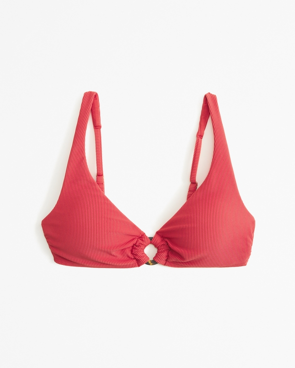 O-Ring Bralette Swim Top, Red