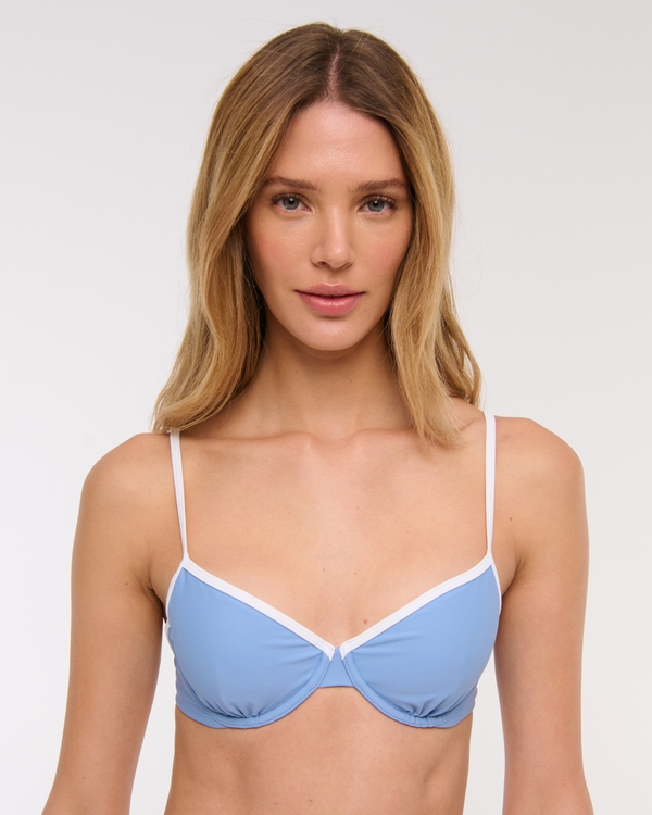 90s Clean Underwire Bikini Top, Cloudy Blue view 1