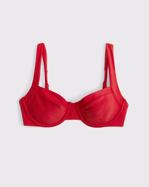 Wide Strap Underwire Bikini Top, Vivid Red view 1