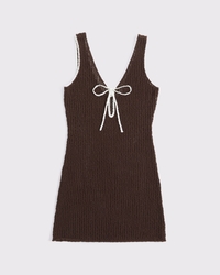 Crochet-Style Mini Dress Coverup