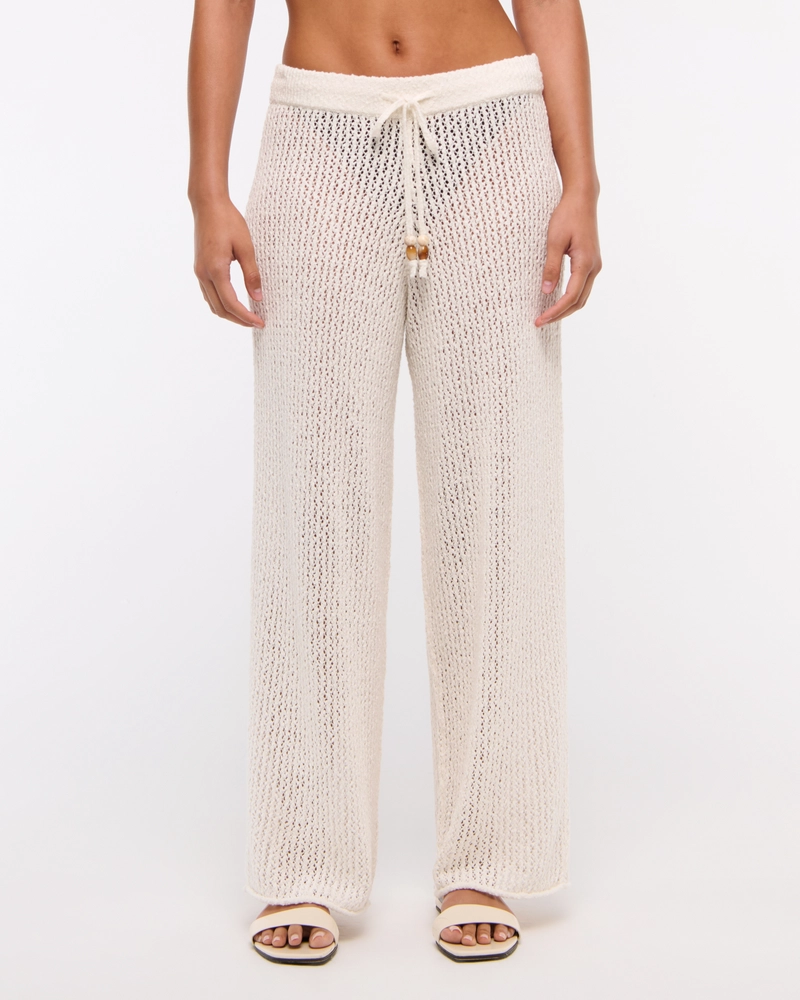 Mid Rise Crochet-Style Coverup Pant