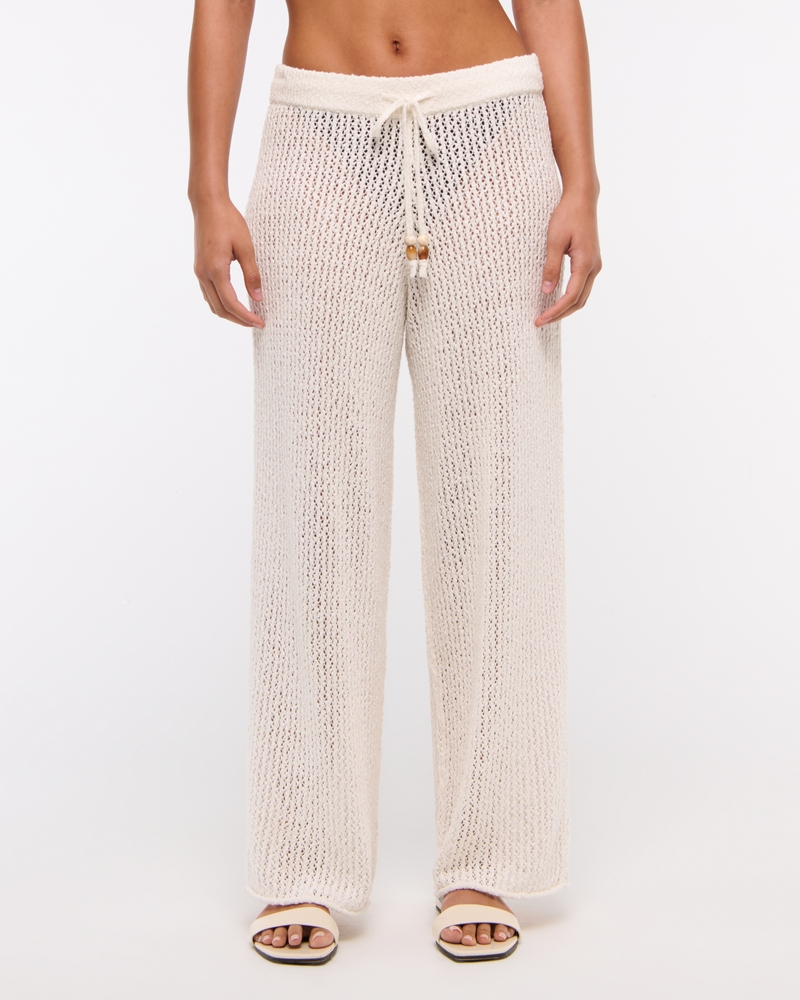 Mid Rise Crochet-Style Coverup Pant