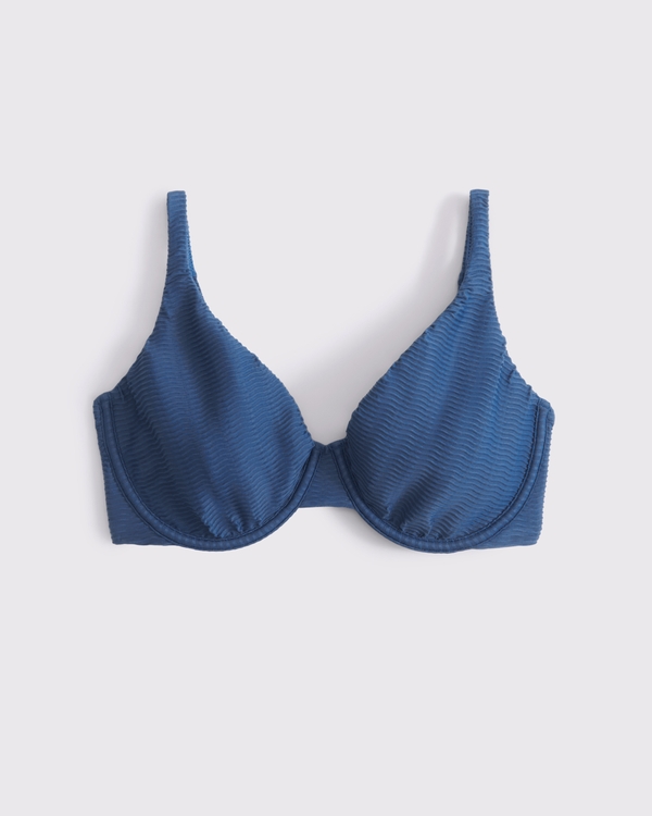 Curve Love High Apex Underwire Bikini Top, Blue view 1
