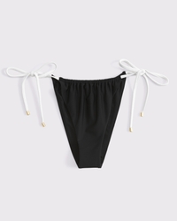 Low Rise Ruched Tie-Side Cheeky Bottom