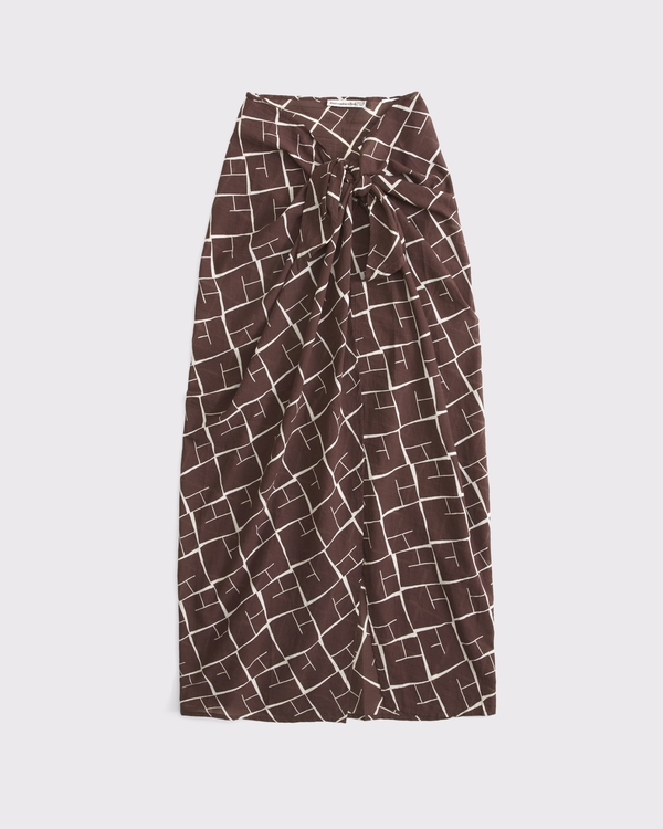 Long-Length Sarong Coverup, Cocoa Pattern view 1