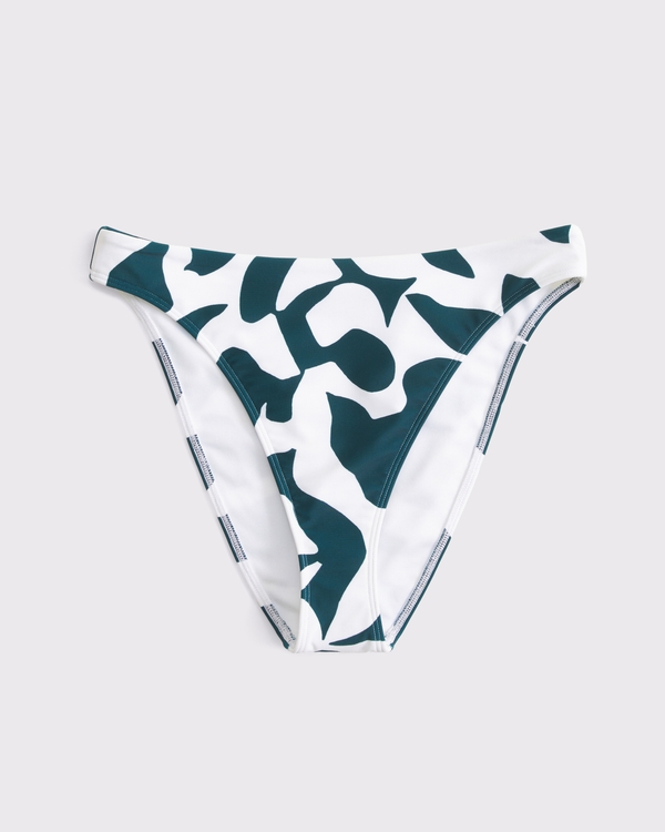 Mid Rise High-Leg Moderate Bottom, Teal Pattern view 1