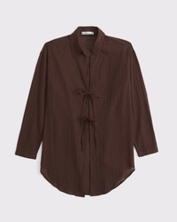 Tie-Front Shirt Dress Coverup