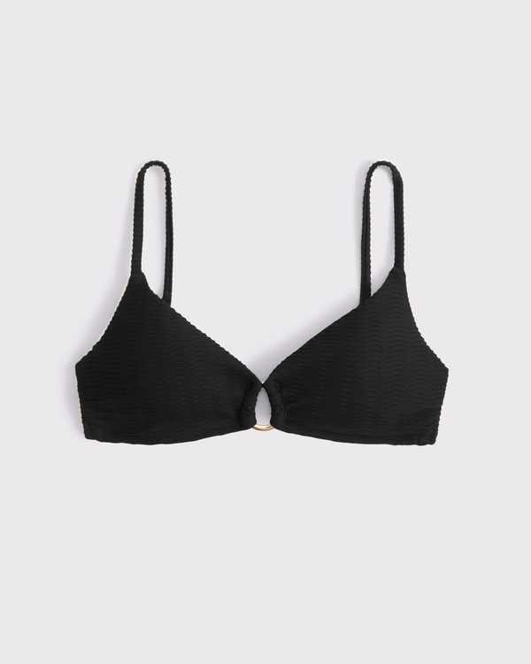 Hardware Bralette Bikini Top, Black view 1