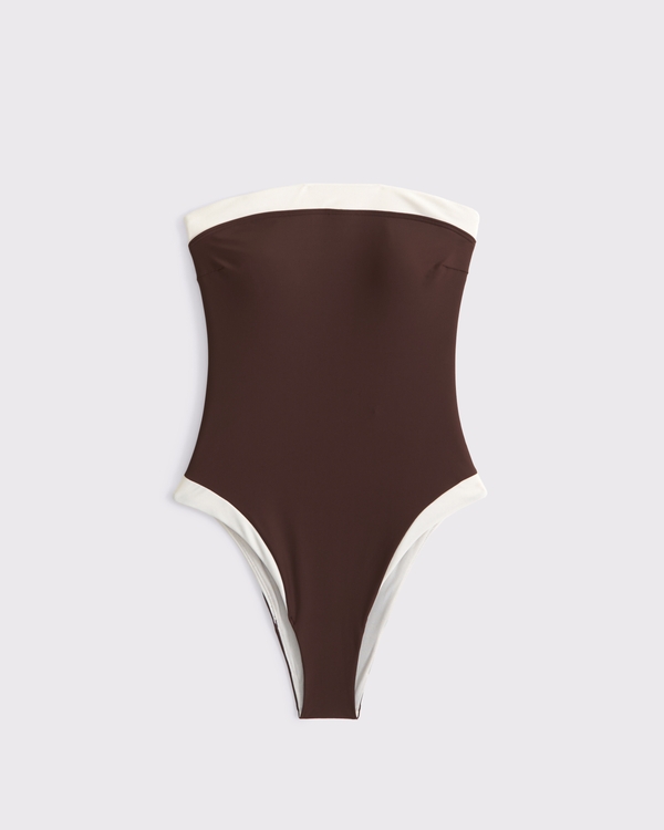 A&F Marina One-Piece Swimsuit, Cocoa view 1