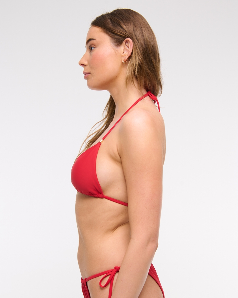 Beaded Halter String Triangle Bikini Top