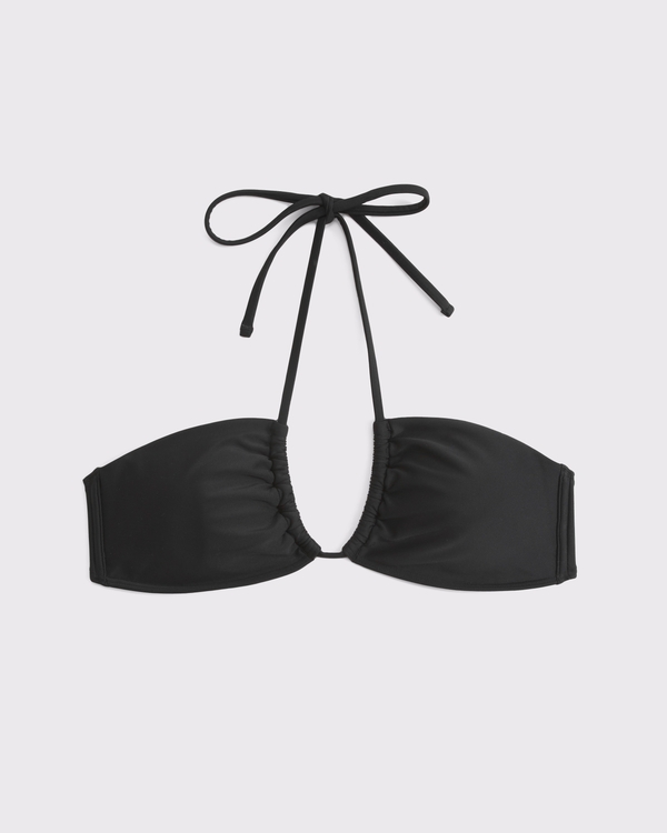 Upside-Down Triangle Bikini Top, Black view 1