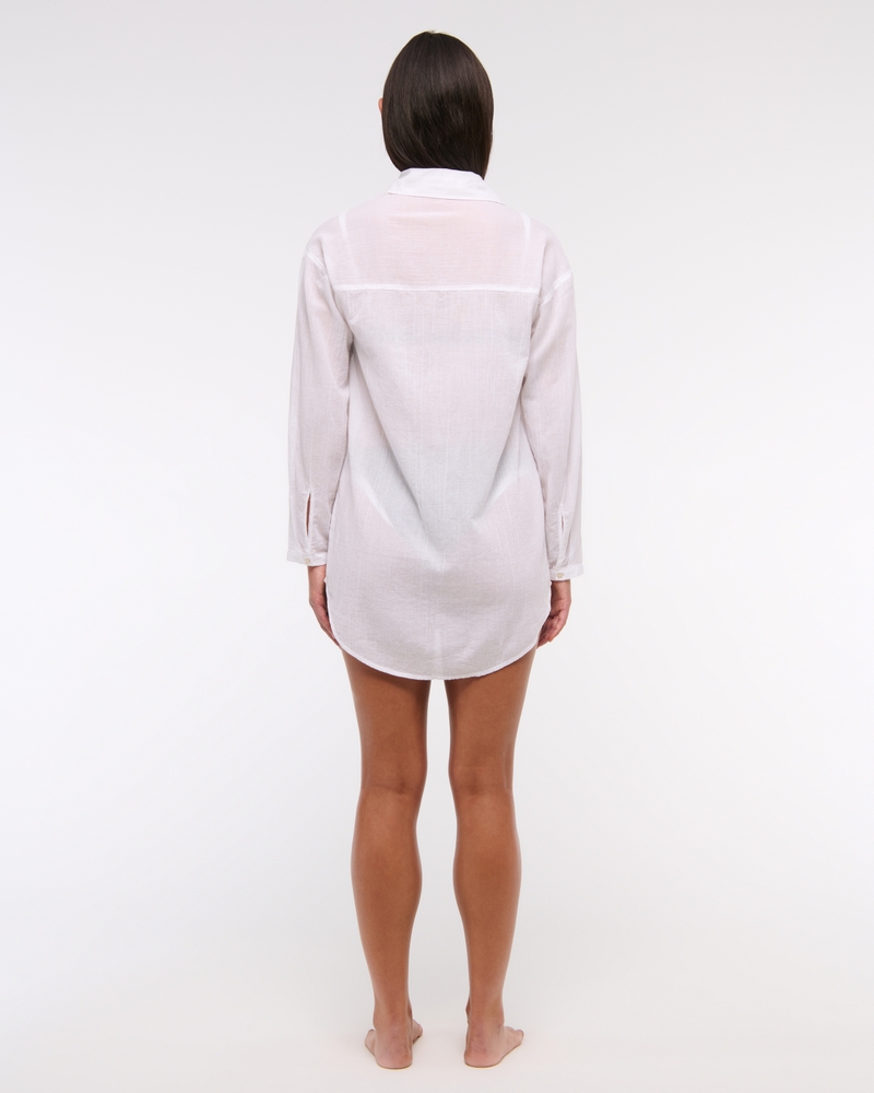 Tie-Front Shirt Dress Coverup