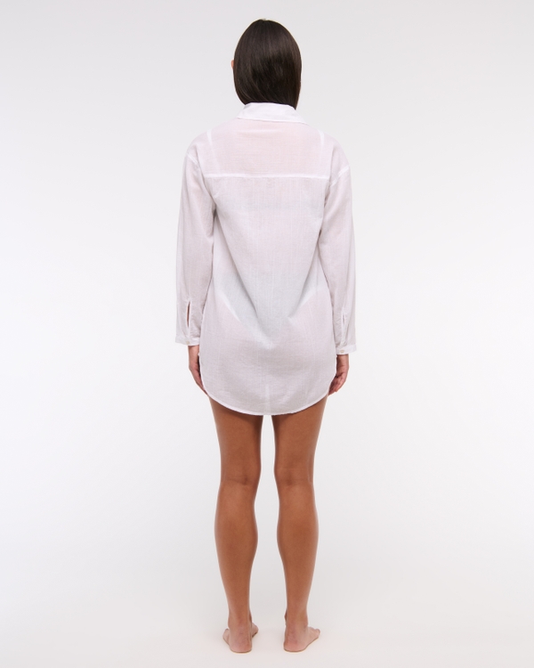 Tie-Front Shirt Dress Coverup