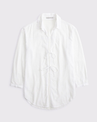 Tie-Front Shirt Dress Coverup