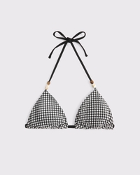 Beaded Halter String Triangle Bikini Top