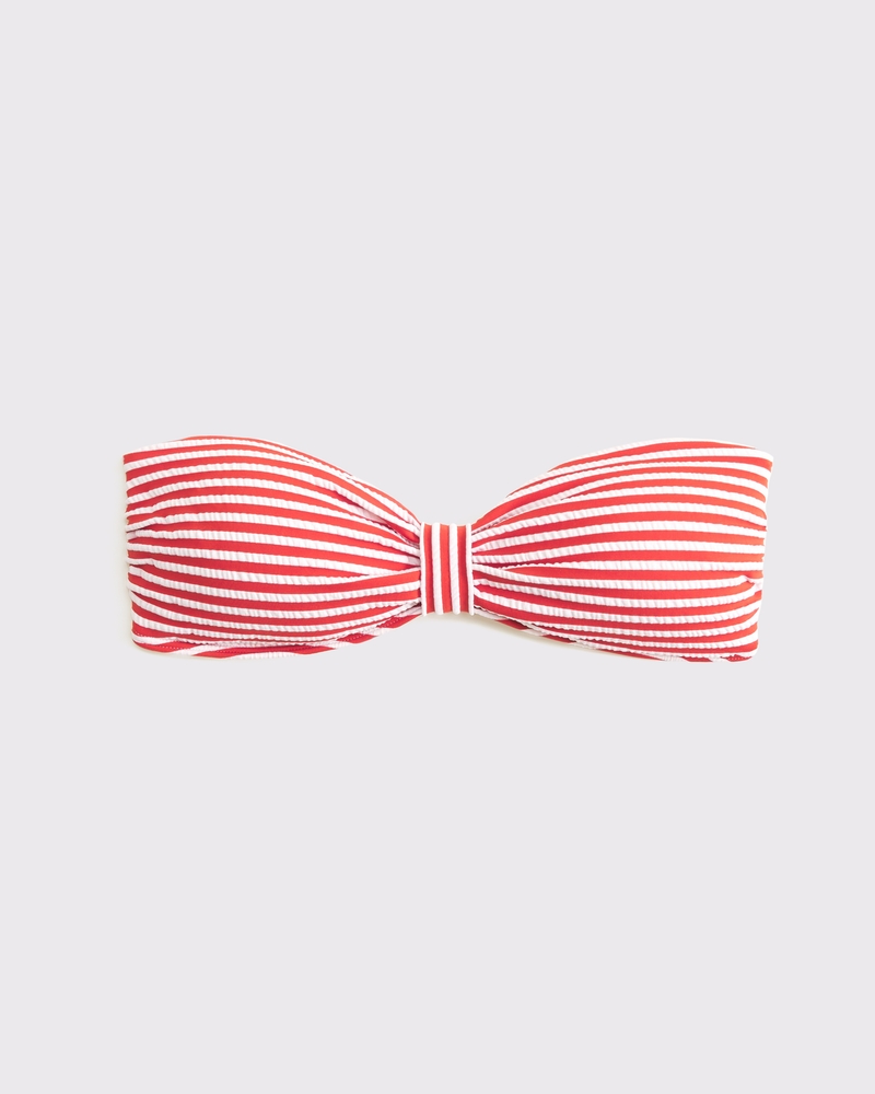 ケイナリタ Ribbon Strap Top ブラウス ノースリーブ 36 赤 Crisscross bandeau top in red