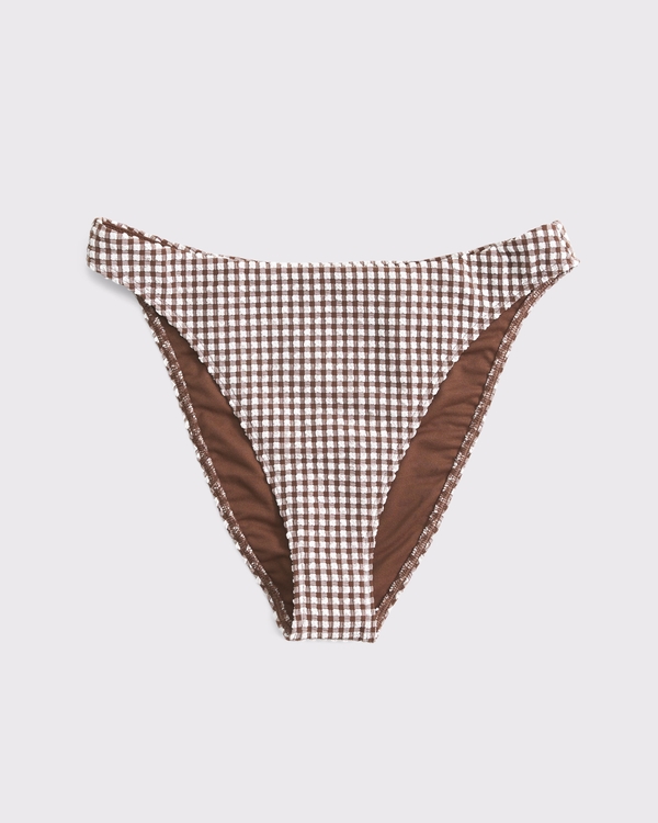 Mid Rise High-Leg Moderate Bottom, Brown Gingham view 1