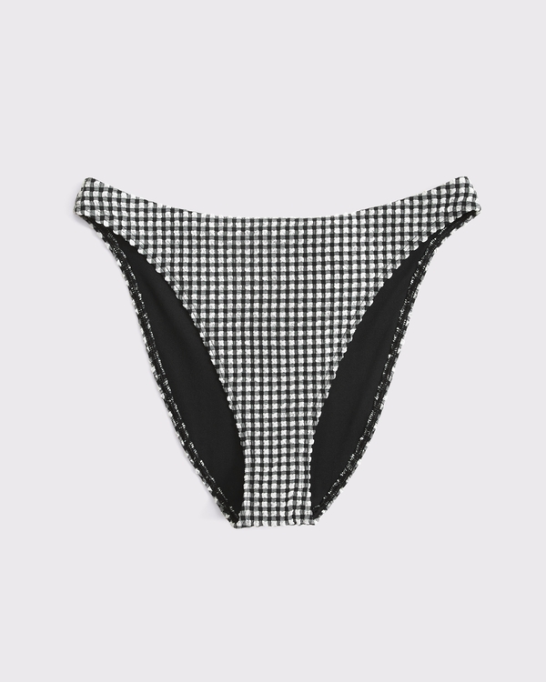 Mid Rise High-Leg Moderate Bottom, Black Gingham view 1