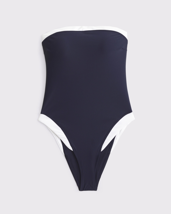A&F Marina One-Piece Swimsuit, Navy view 2