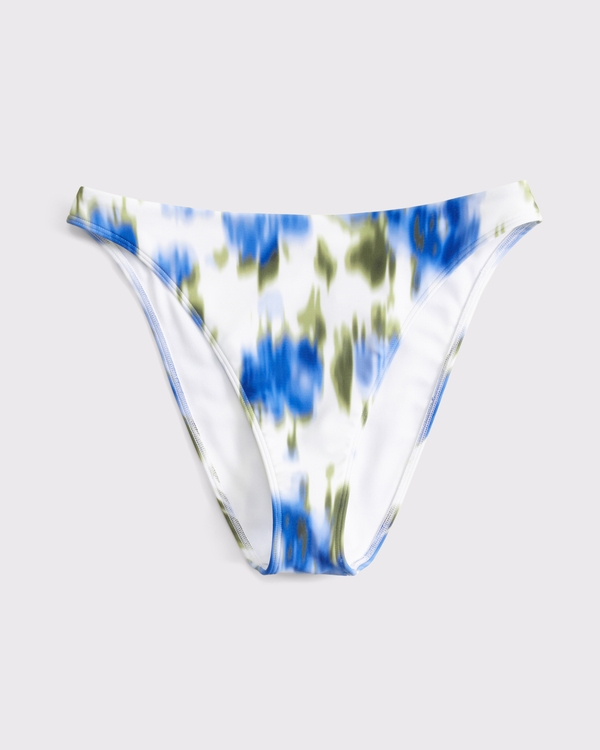 Mid Rise High-Leg Moderate Bottom, Blue Pattern view 1