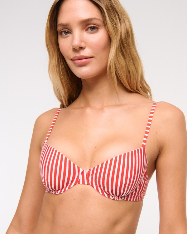 Balconette Beugel Bikinitop, Rood Met Strepen view 2