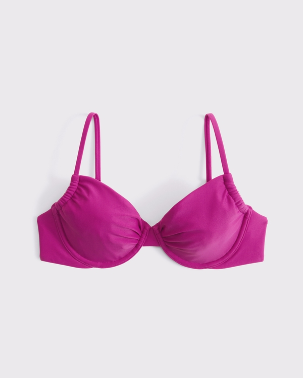 Ruched Underwire Bikini Top, Fuchsia view 1