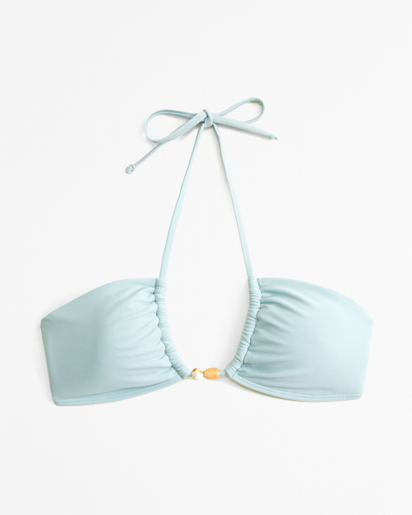 Upside-Down Triangle Bikini Top, Blue