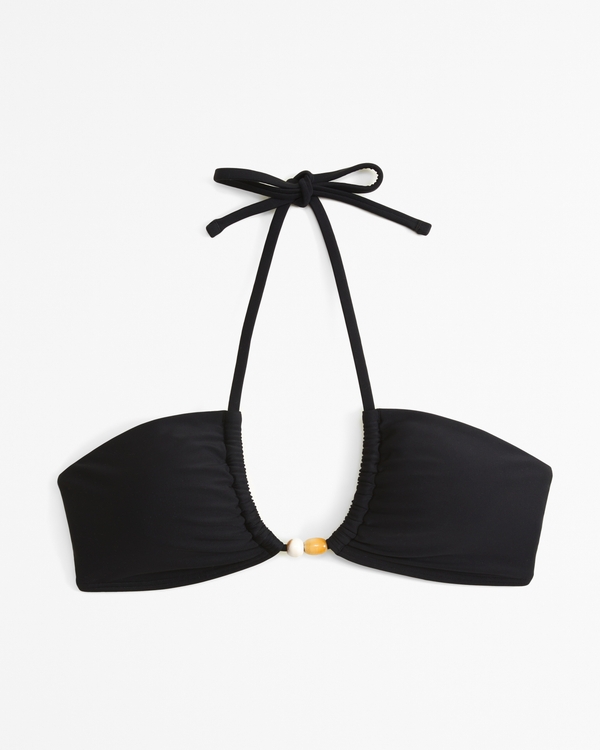 Upside-Down Triangle Bikini Top, Black