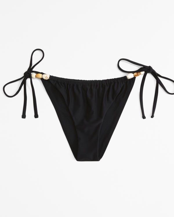 Tie-Side High-Leg Cheeky Bottom, Black