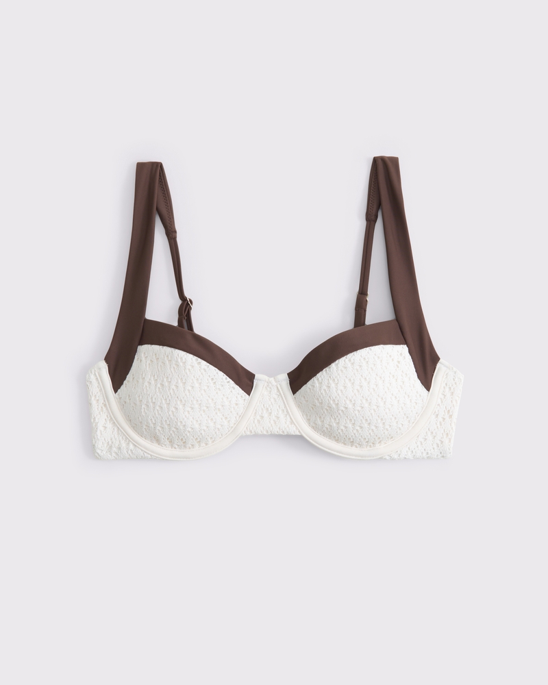 Crochet-Style Wide Strap Underwire Bikini Top
